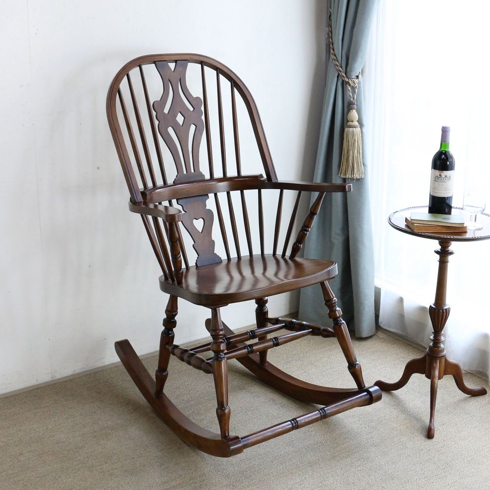 趣きのある佇まい♪ アンティーク風 ロッキングチェア MC2-JG329