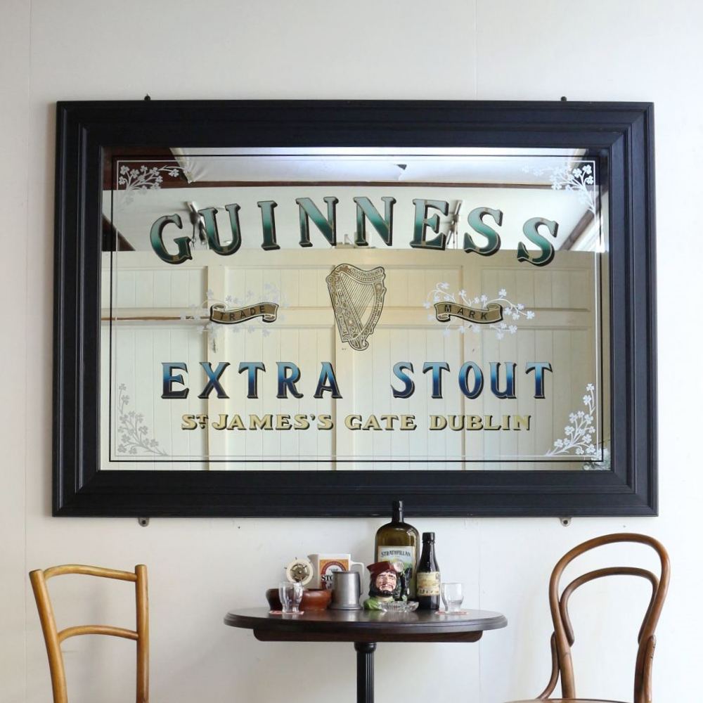 本場の雰囲気を演出♪ GUINNESS（ギネス）のパブミラー VC93-135