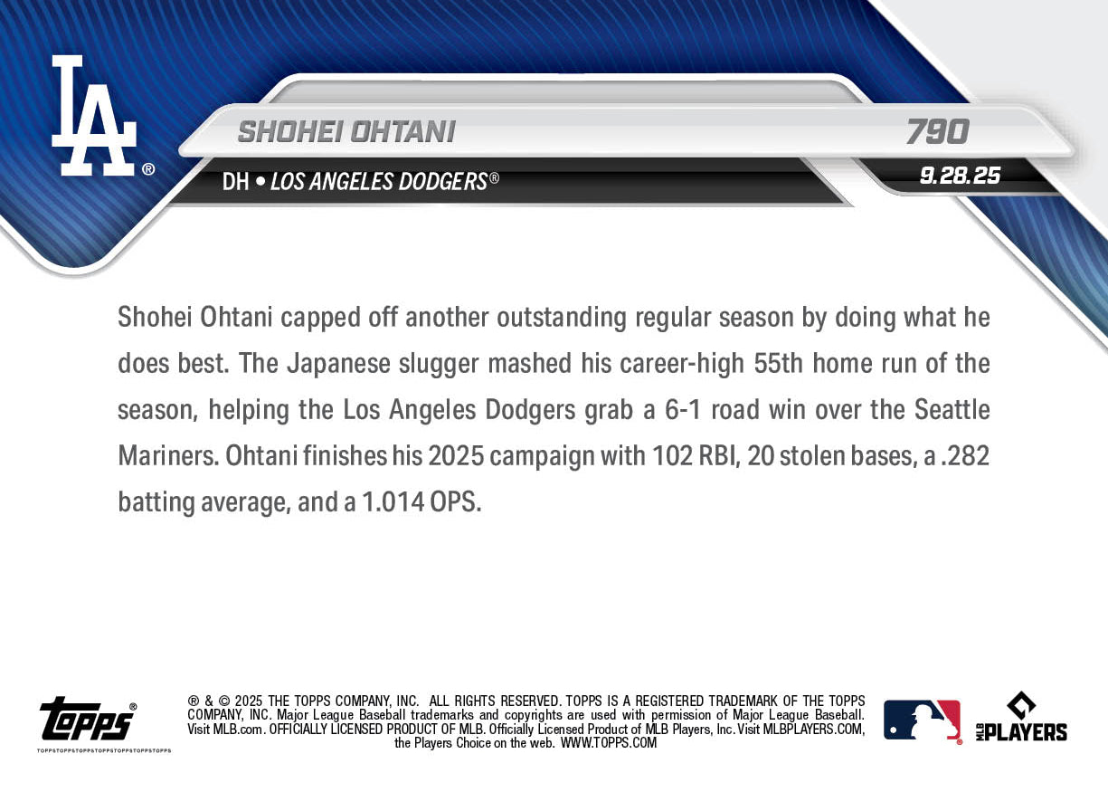 Shohei Ohtani - 2025 MLB Topps NOW® - Card 790