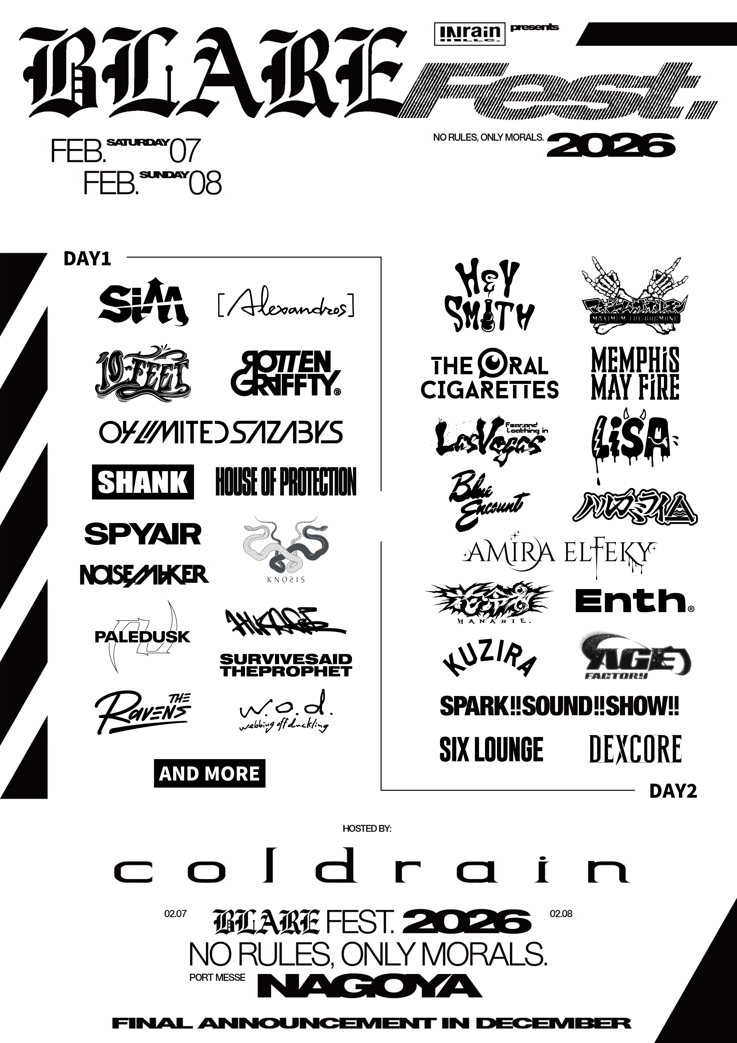 BLARE FEST. 2026】 📢第2弾出演アーティスト発表📢 – coldrain.jp