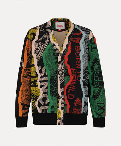 TOWEL BLACK FINAL Vネック カーディガン(ブラック系)（メンズ