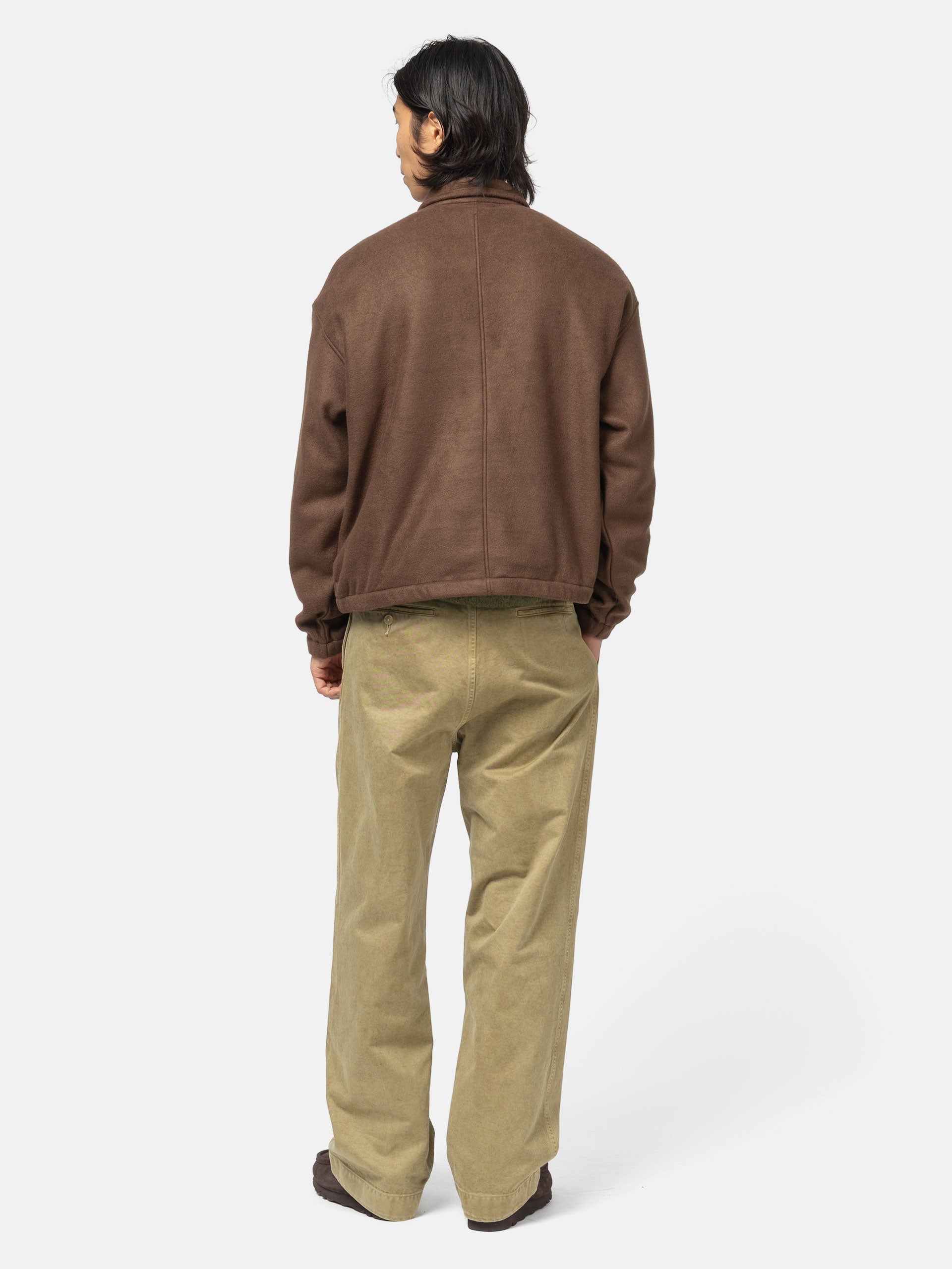 AURALEE Pure Silk Comfort Fleece Half Zip P/O Brown | HAVEN