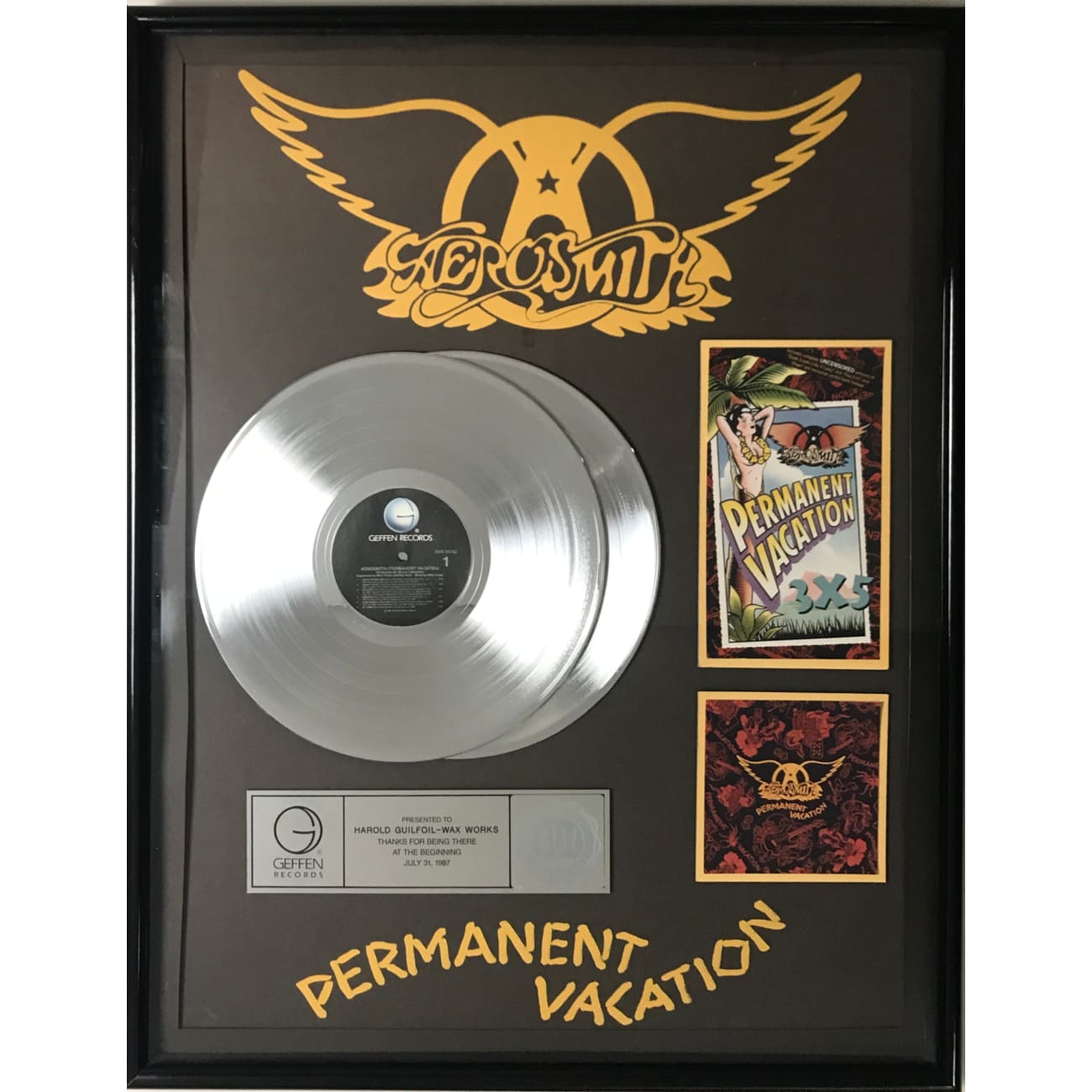 musicgoldmine.com - Aerosmith Permanent Vacation RIAA 2x Platinum