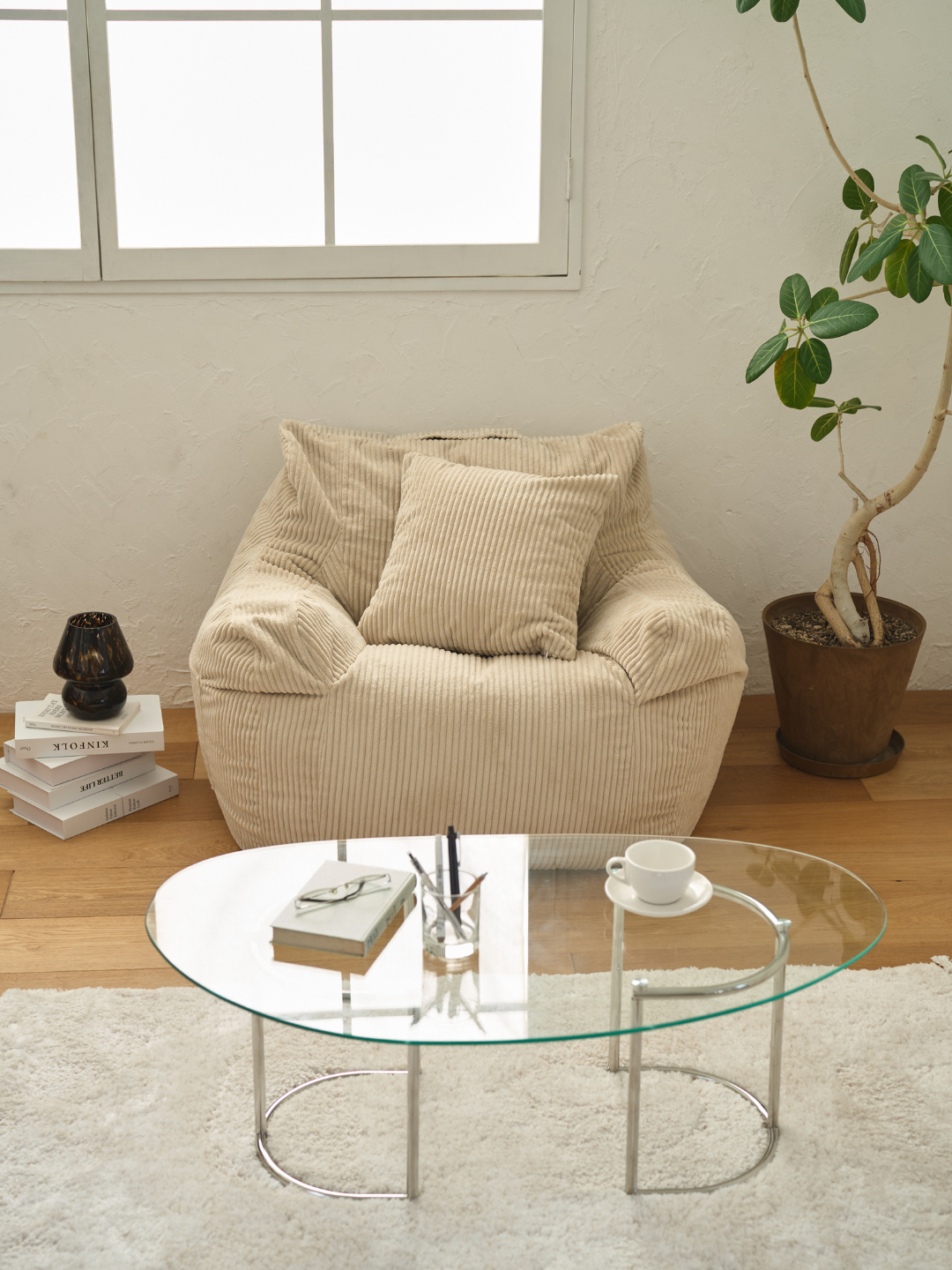 LOOSY HUGME 1人掛けビーズソファ ミニ IVORY LOOSY 1人掛けビーズ