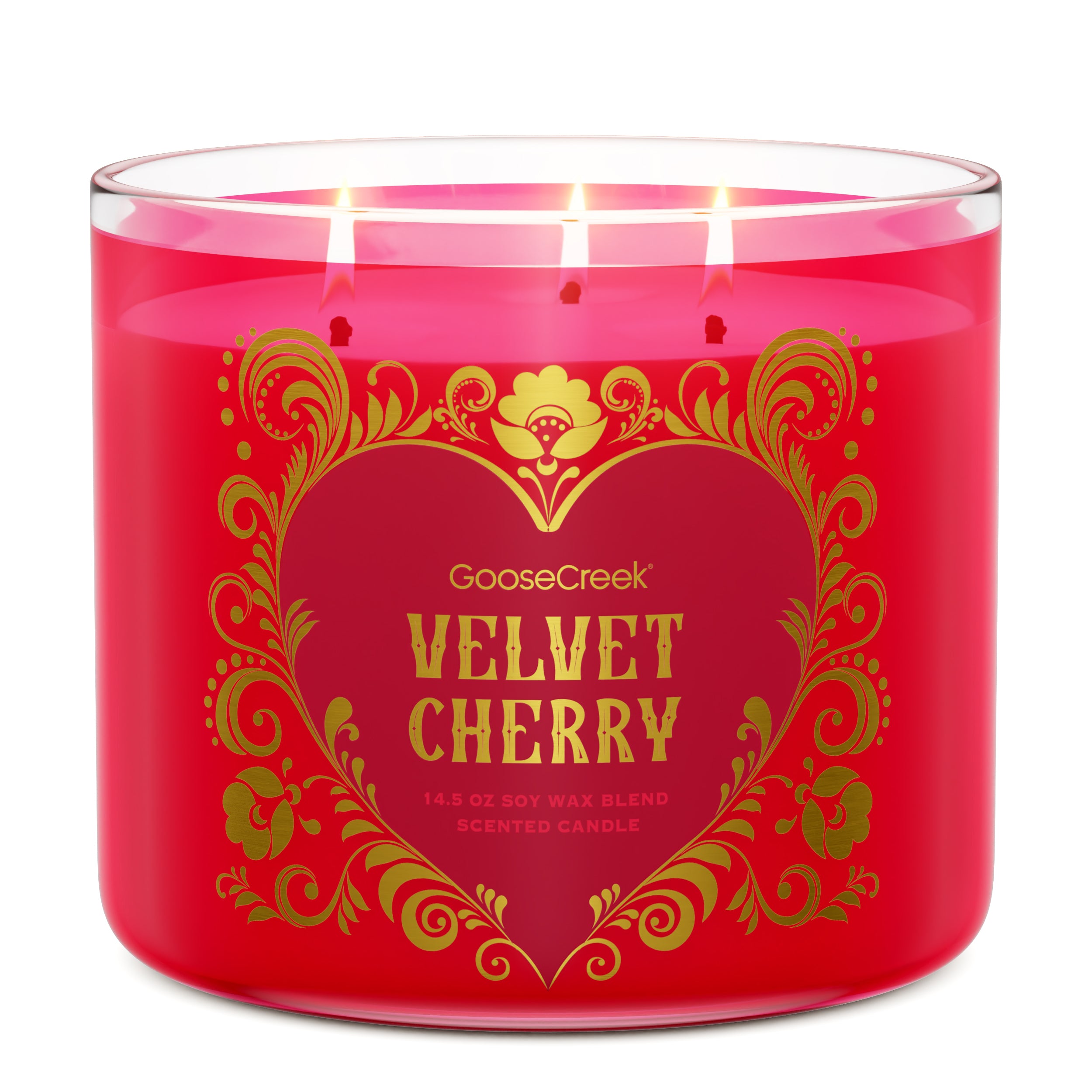 Velvet Cherry 3-Wick Candle | Romantic Fragrance for Valentine's