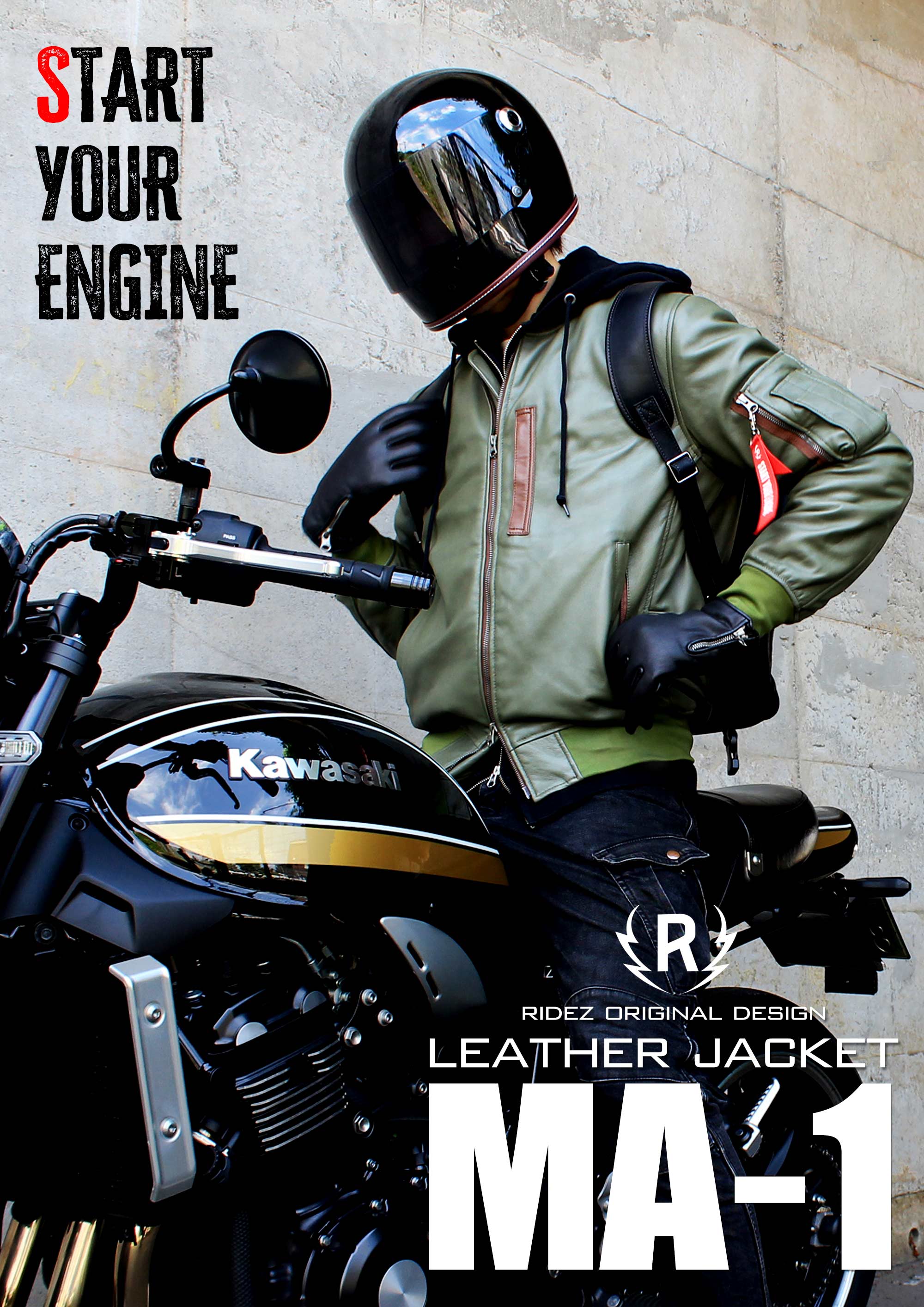 RIDEZが手掛けるシープレザーMA-1ジャケット。原点であるMA-1をRIDEZが