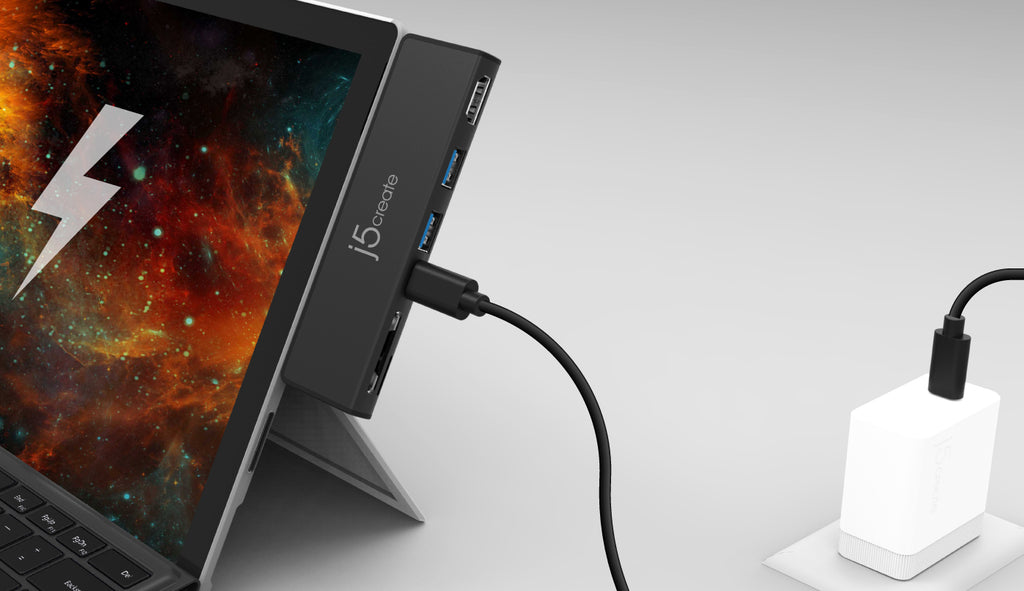j5createはGen2ハブおよびPD充電できる 『Surface Pro 7専用 7in1