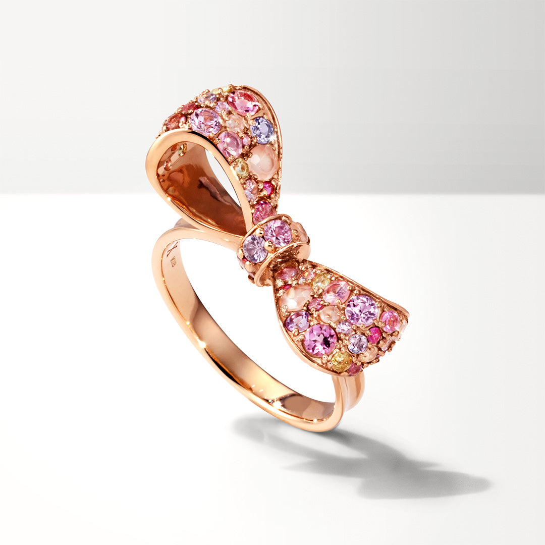 ビズー公式】マルチカラー ゴールド K18(18金) プラチナ リング サクラ