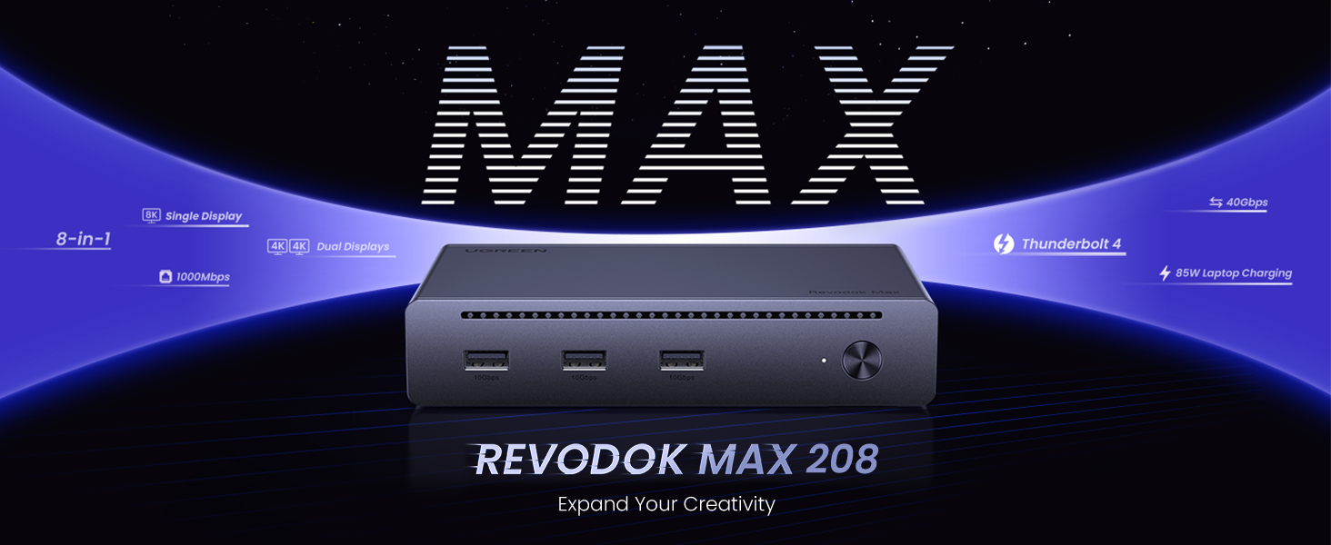 UGREEN Thunderbolt 4 Docking Station - 8-in-1 Hub for Laptops