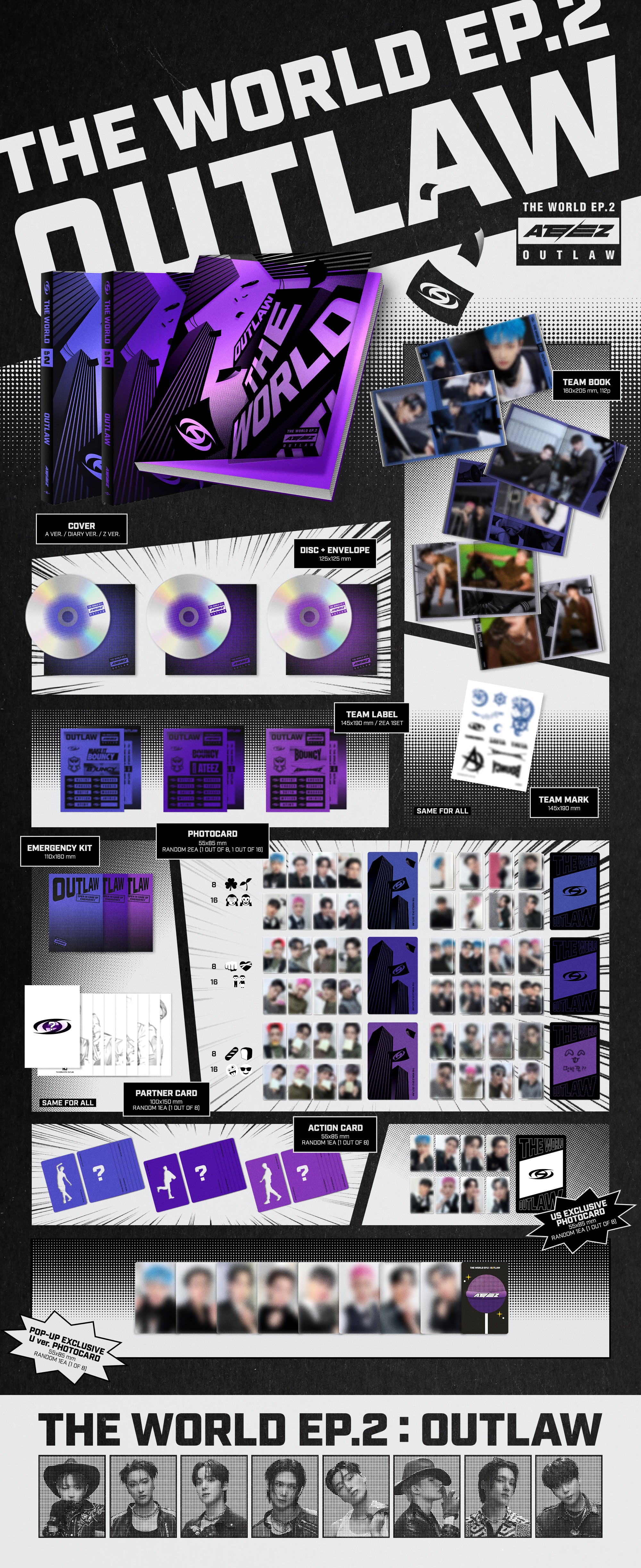 U.S. VER.) ATEEZ ALBUM - [THE WORLD EP.2 : OUTLAW] (PHOTOBOOK VER