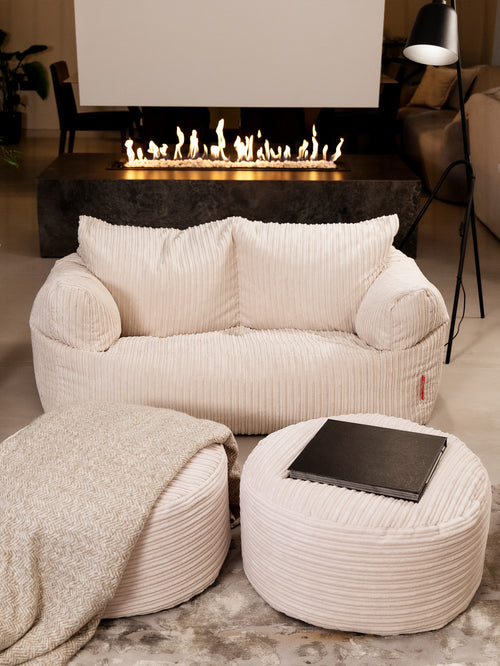 LoungePug ジョセフィンビーズソファ-クラシックコーデュロイスレート