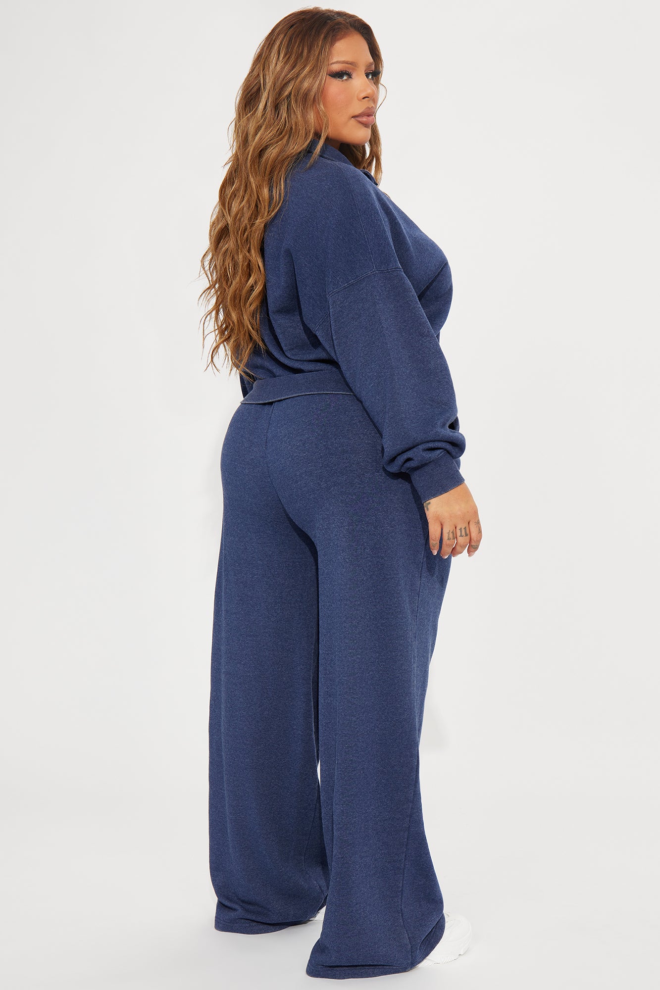 Lazy Days Washed Fleece Pant Set - Navy | Fashion Nova