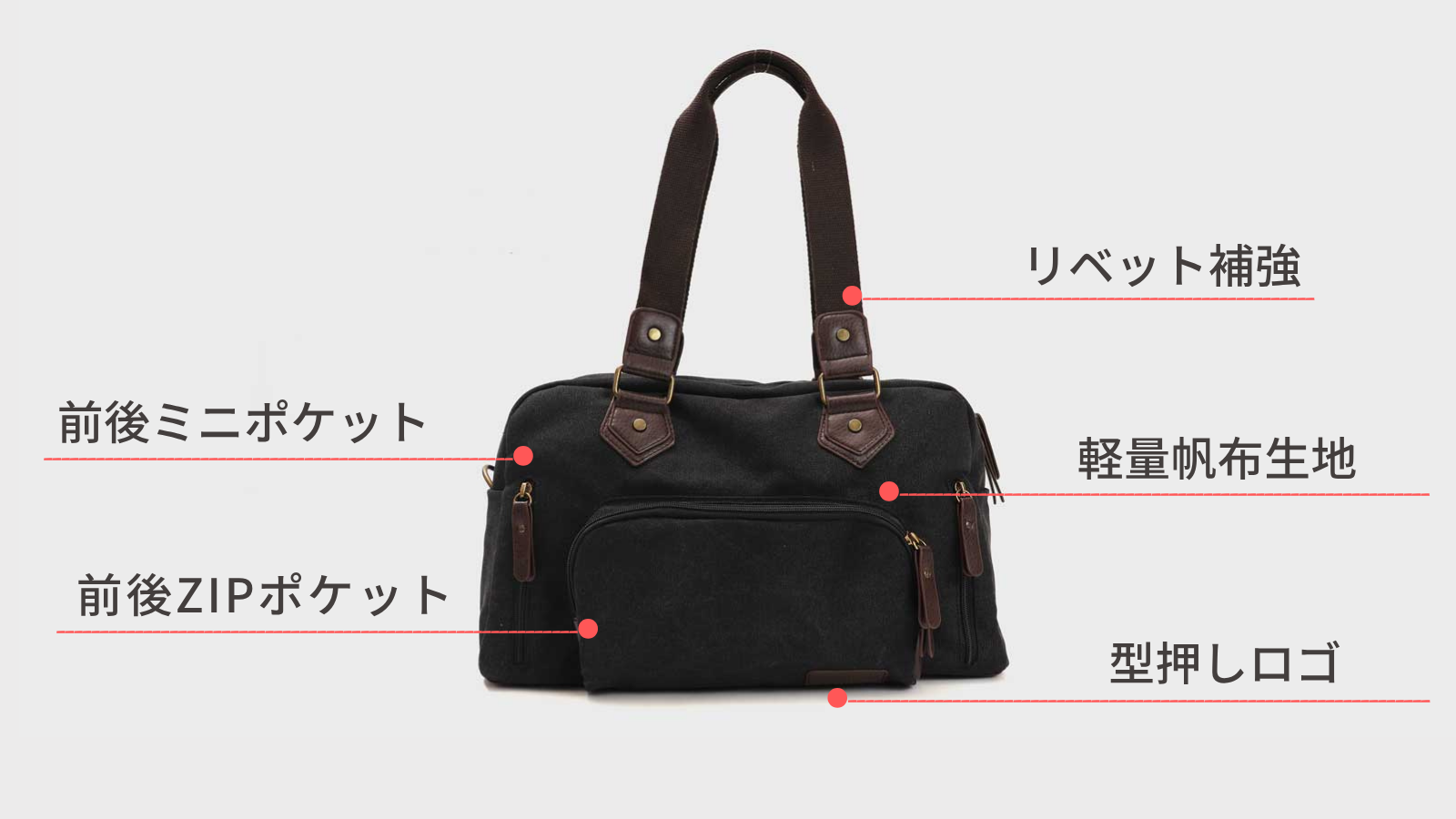 帆布ボストンバッグ | WOODYBELLY | bz1046-2new