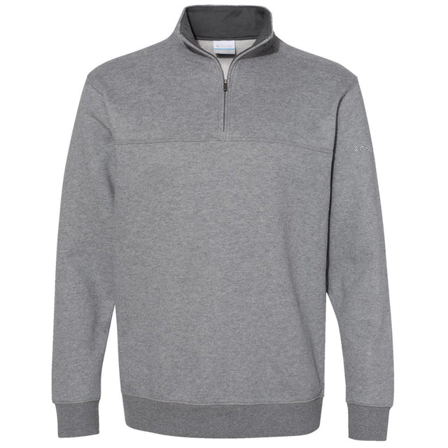 Columbia Men's Dark Stone Heather Great Hart Mountain III Half-Zip Pul