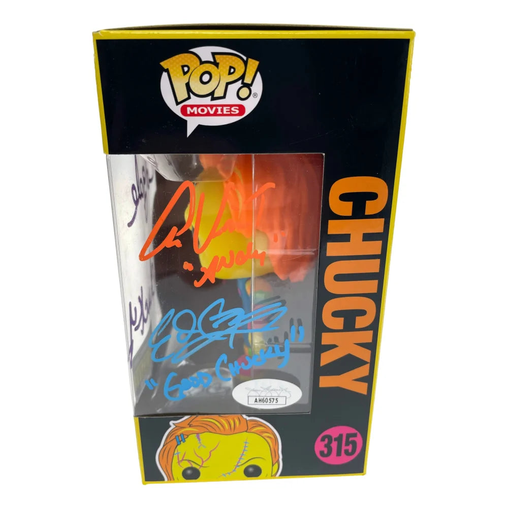 Chucky Funko Pop #315 Neon Autographed X3 Ed Gale Alex Vincent