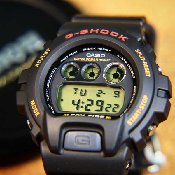 Casio G-Shock 6900 Series Basic Black Fox Fire DW-6900B-9 DW6900B