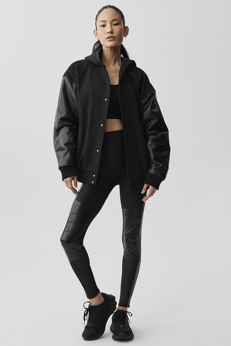 Select Hooded Bomber Jacket - Black | ALO