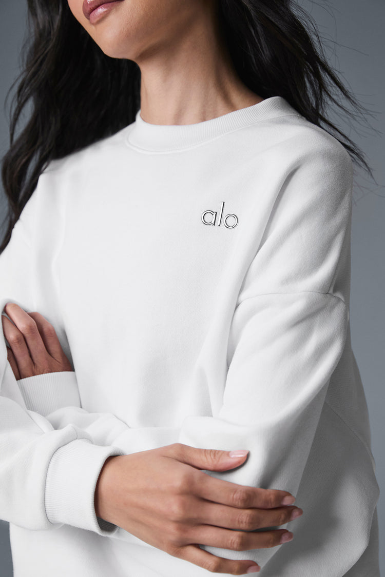 Accolade Crew Neck Pullover - White | ALO