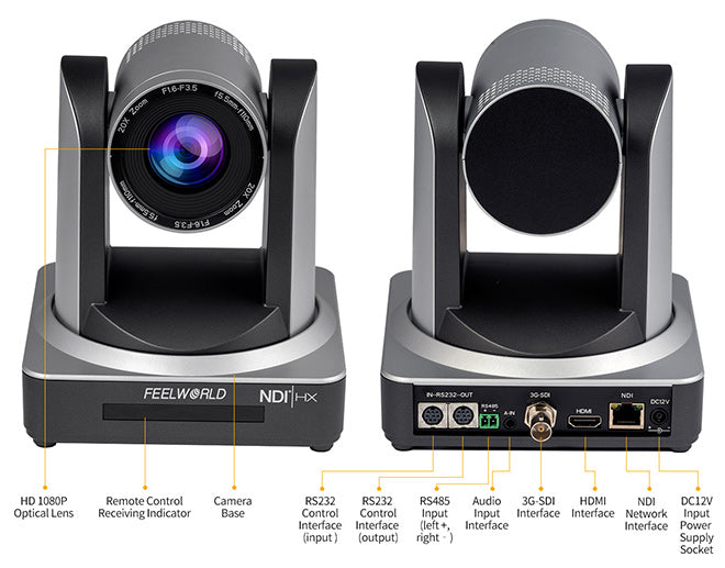 FEELWORLD NDI20X 3G-SDI HDMI NDI IPライブストリーミングPTZカメラ