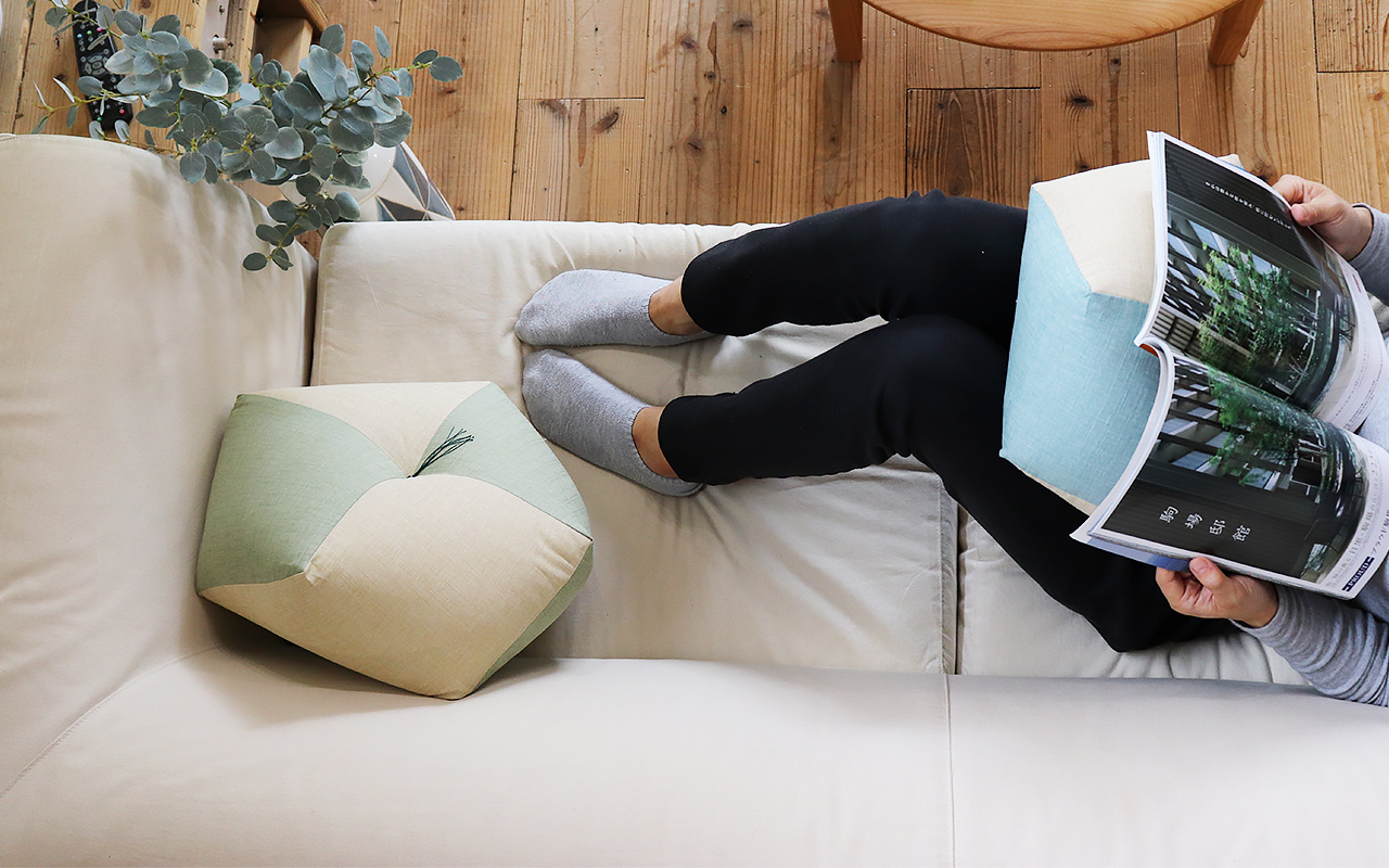 手染め生地のデザイン座布団 おじゃみ | 染めのさきら - 高岡屋