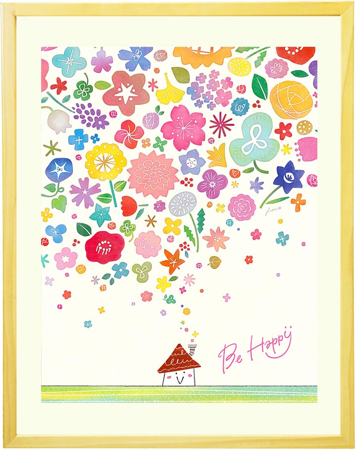 絵画 花束 ブーケ インテリア 「Happy Bouquet」 玄関 風水 リビング