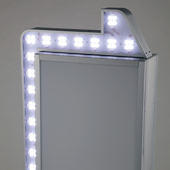 LED矢印点滅付き電飾スタンド看板 H1200mm シルバー (ADO-940NT-LED