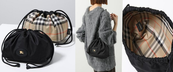 表裏どっちも楽しめる!バーバリーの「巾着バッグ」が絶妙な使いやすさ