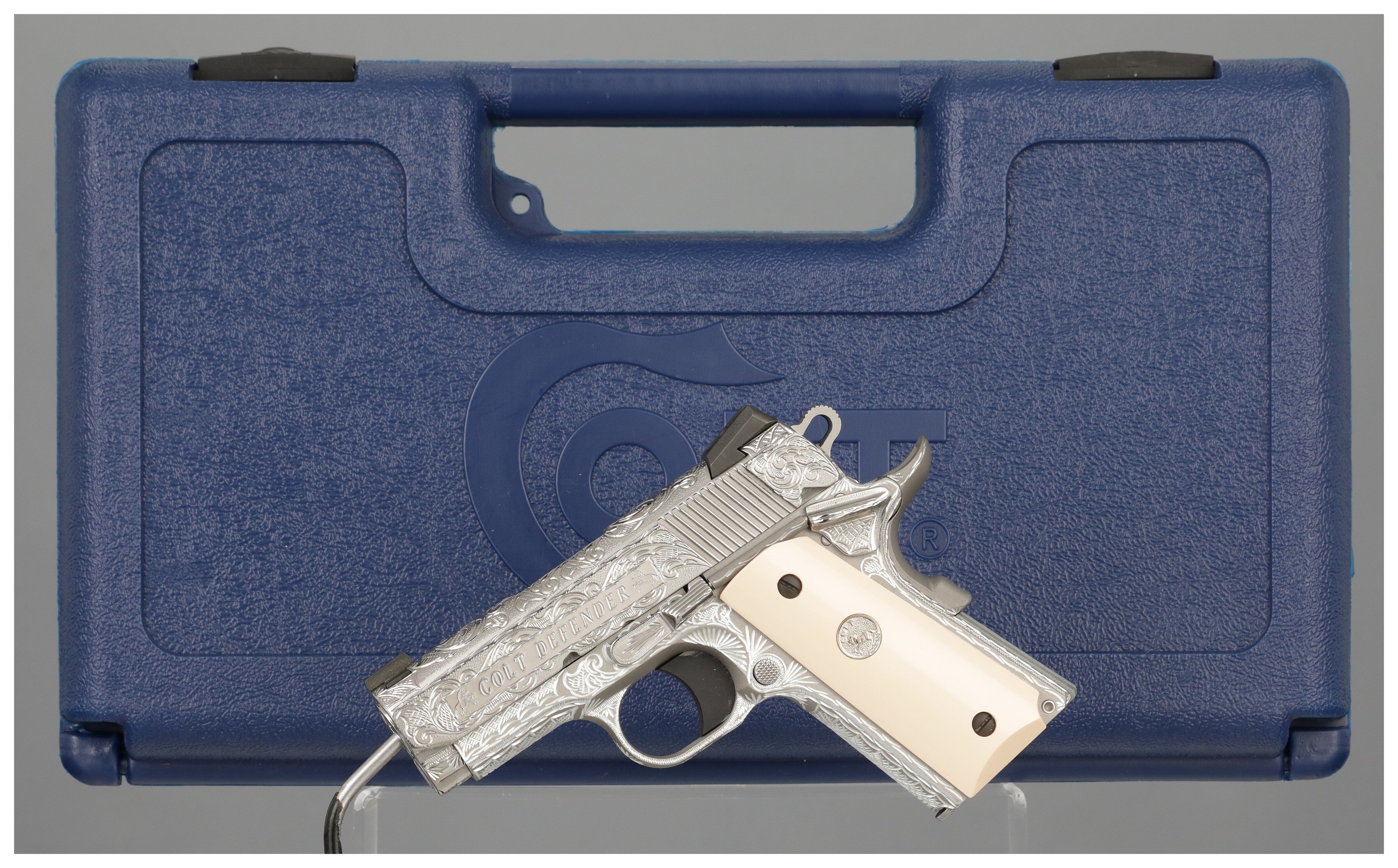 Engraved Colt Lightweight Defender Pistol with Certificate | Rock