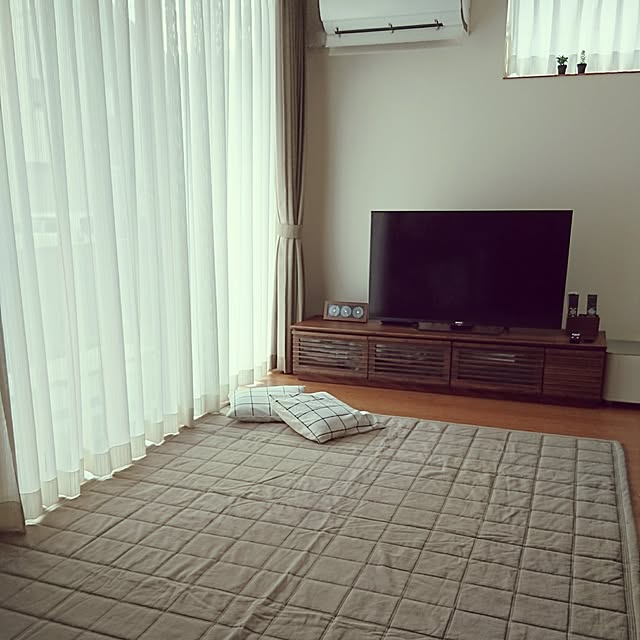 無印良品 綿ななこ織抗菌洗えるキルティングラグ／ベージュ ベージュ