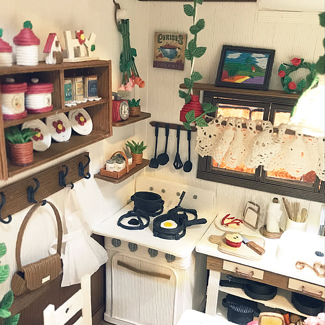 ハンドメイド/紙バンドで作るミニチュア/クラフトバンド/カントリー風