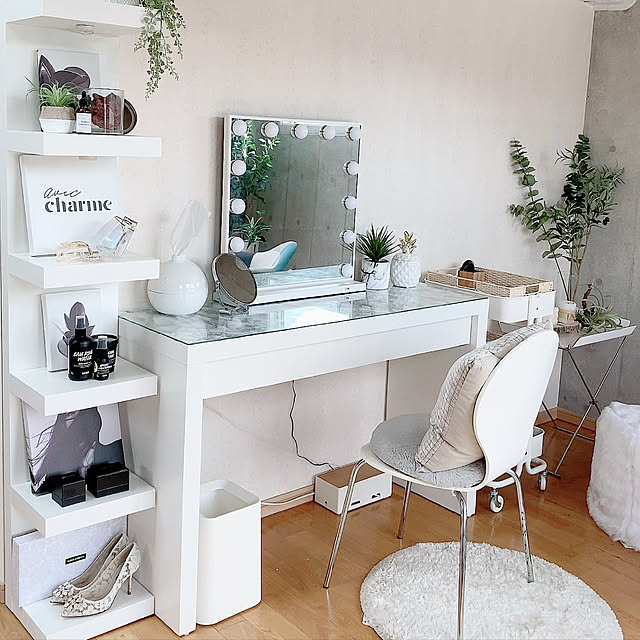 Francfranc エルドラド ハリウッドミラー ホワイト 調光 調色 ライト付