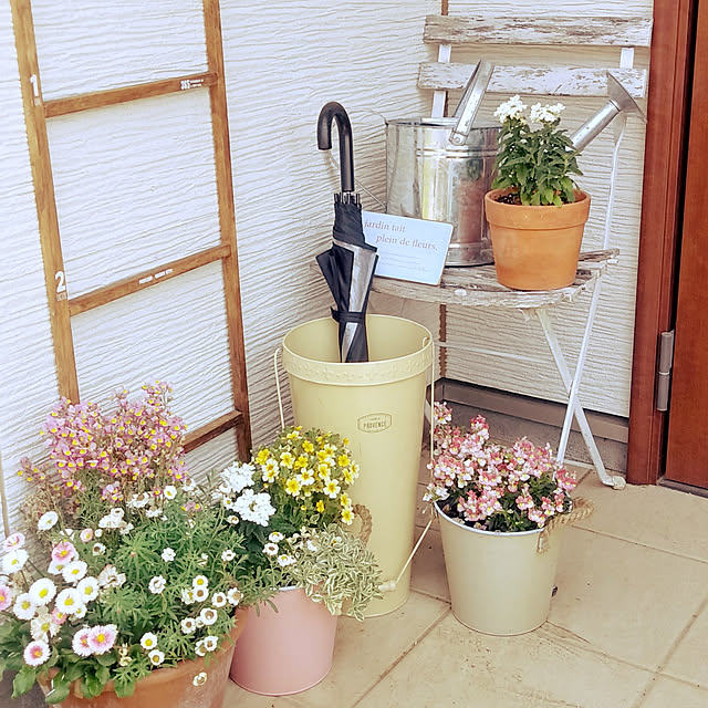 フラワーバスケット 傘立て 亜鉛メッキ ブリキ