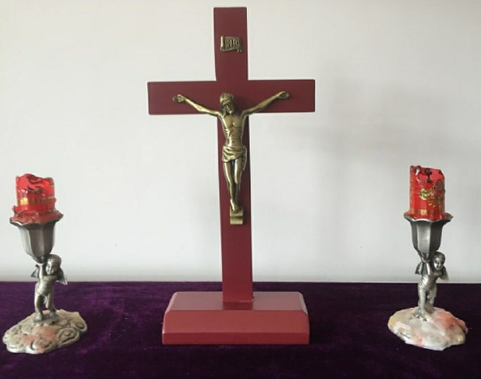 在庫限り】 木製キリスト像 木製十字架 オブジェ 置物 ビンテージ