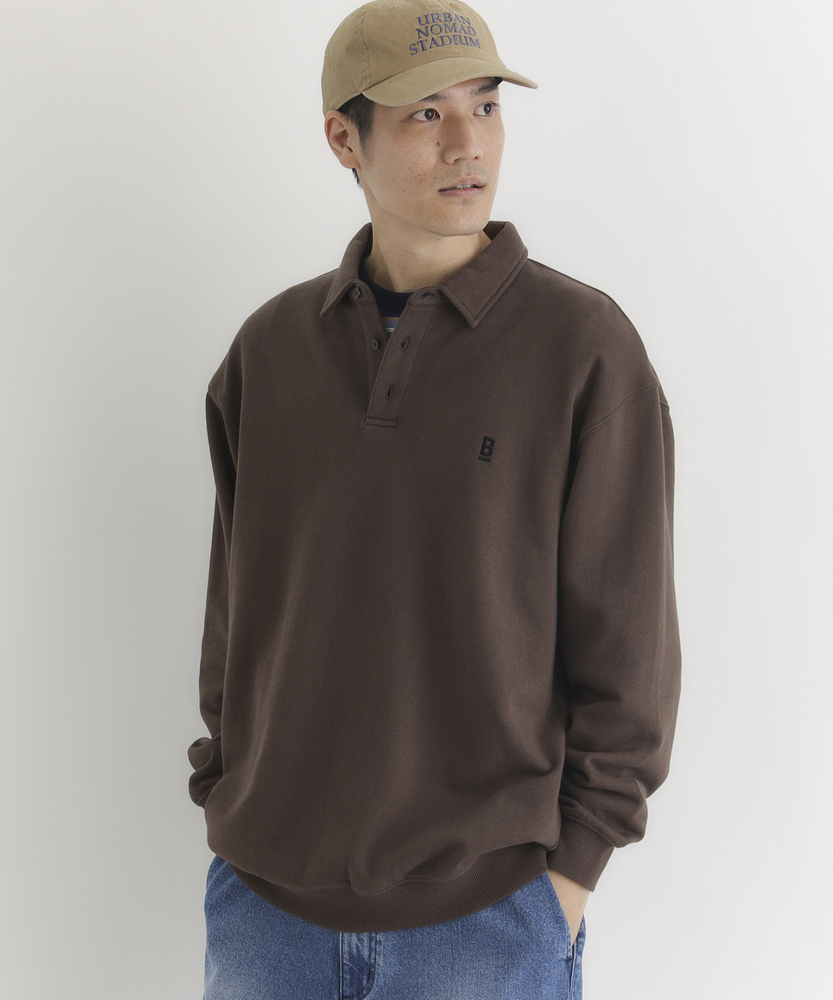 スウェットポロ襟トレーナー(M ネイビー): トップス｜Right-on公式