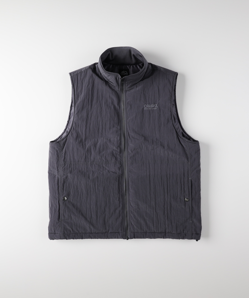 ワッシャーナイロン中綿スタンドネックベスト/セットアップ対応(M