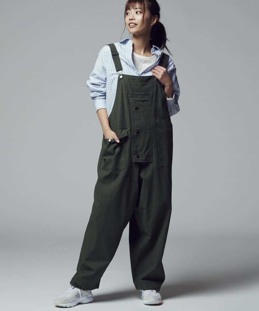 自宅で試着、返品送料無料】 オーバーオール ウィメンズ(M オリーブ