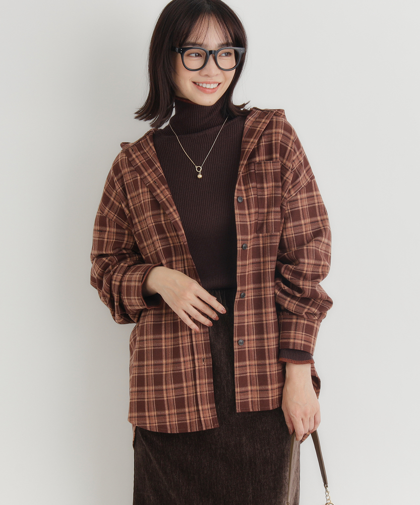 チェックビッグシャツ(M ブラウン): トップス｜Right-on公式オンライン