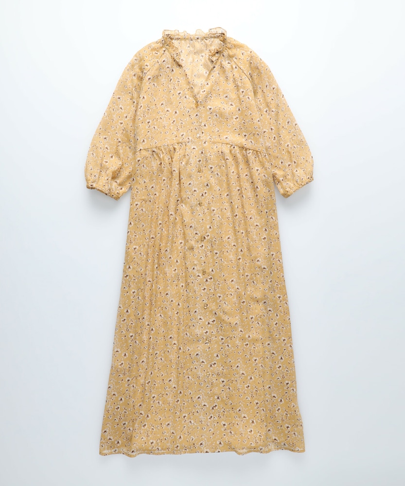 花柄シフォンワンピース ウィメンズ(M イエロー): ワンピース