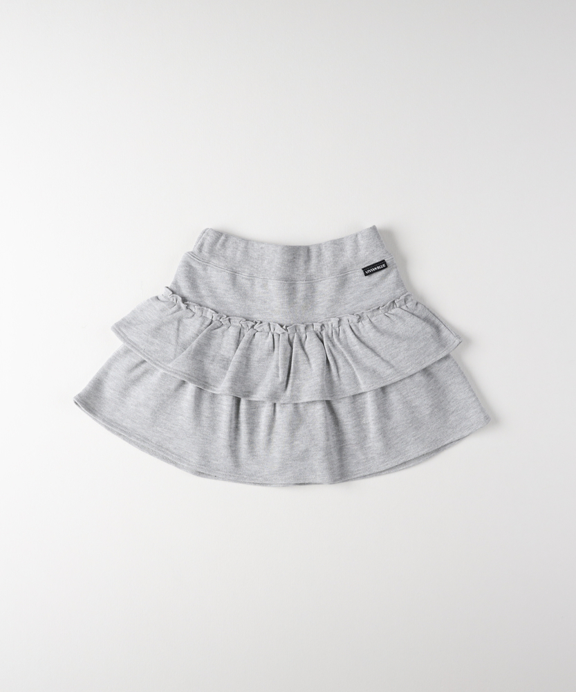 裏毛ティアードミニスカート(WEB限定価格 2/23まで)(130 グレー