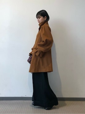 mici)スタンドカラーミドルコートを使った人気ファッション