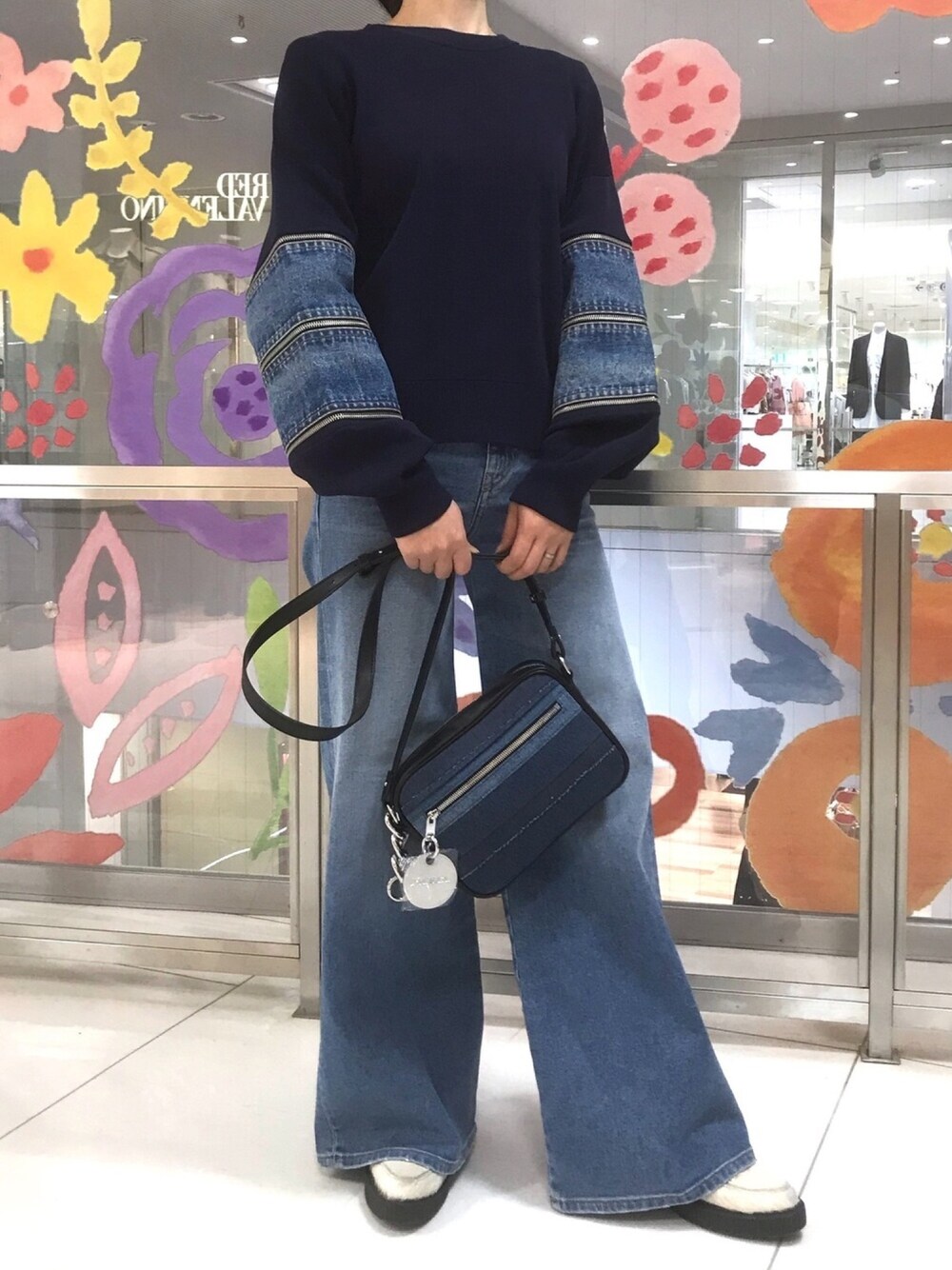 DIESEL（ディーゼル）の「レディース ニット デニム 切り替え ジップ