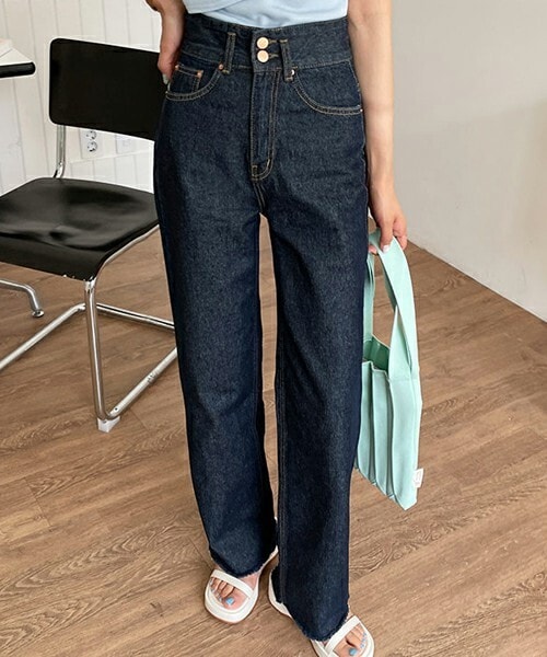 DHOLIC（ディーホリック）の「ツーボタンインディゴデニムパンツ