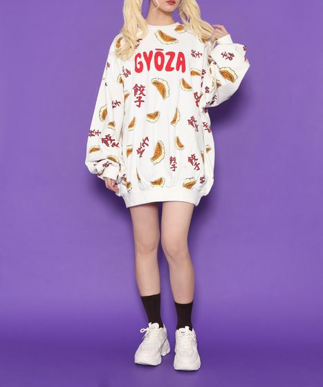 フード総柄スウェット(GYOZA SABAKAN ODEN KABOCHA)[商品：PN19AW-103