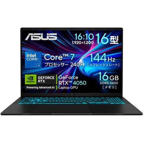 ASUS エイスース ゲーミングノート Gaming V16 V3607VU-C7165R4050W
