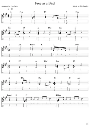 Play Official version of Free as a bird Sheet Music by The Beatles