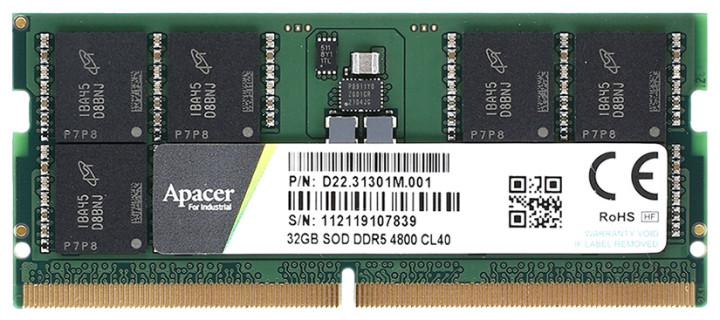 Apacer Launches JEDEC 1.0 Mass Production Version of DDR5