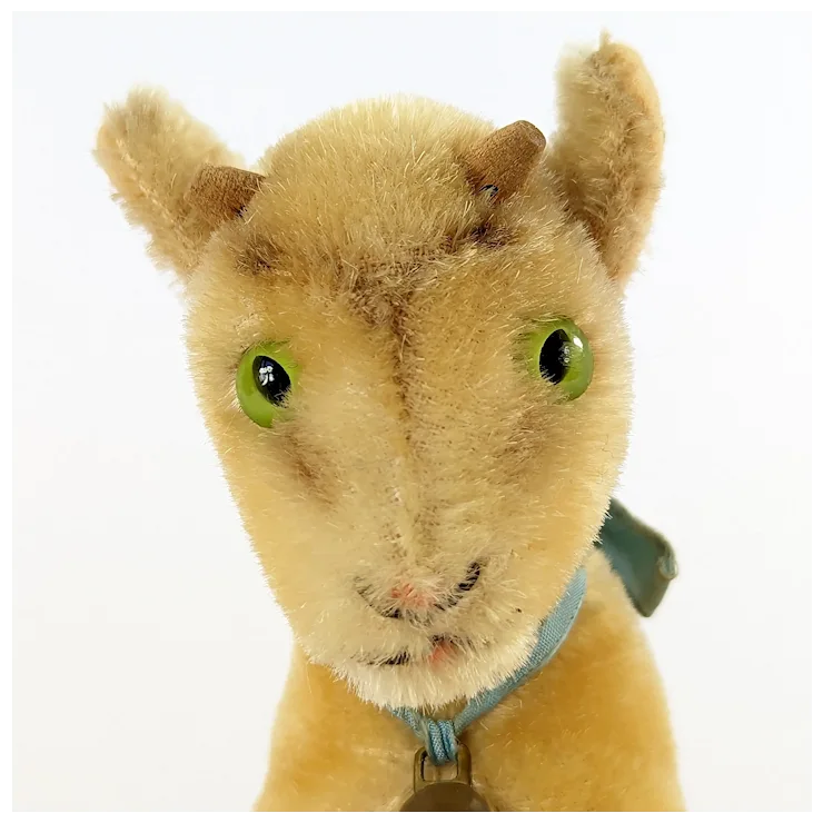 Steiff Goat Zicky IDs wooden horns 6 inches standing vintage 1969