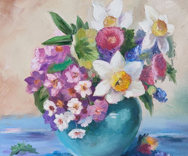 ロシア 野生の花の絵画 花 オリジナルアート キャンバス 静物画 油絵