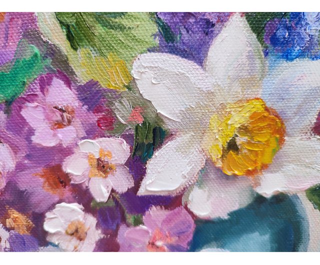 ロシア 野生の花の絵画 花 オリジナルアート キャンバス 静物画 油絵