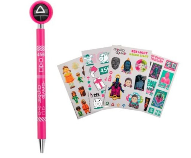 香港 イカゲーム 警備員ボールペン＆ステッカーセット